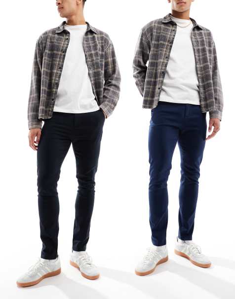 ASOS DESIGN - Confezione da 2 chino skinny color nero e blu navy - view 1