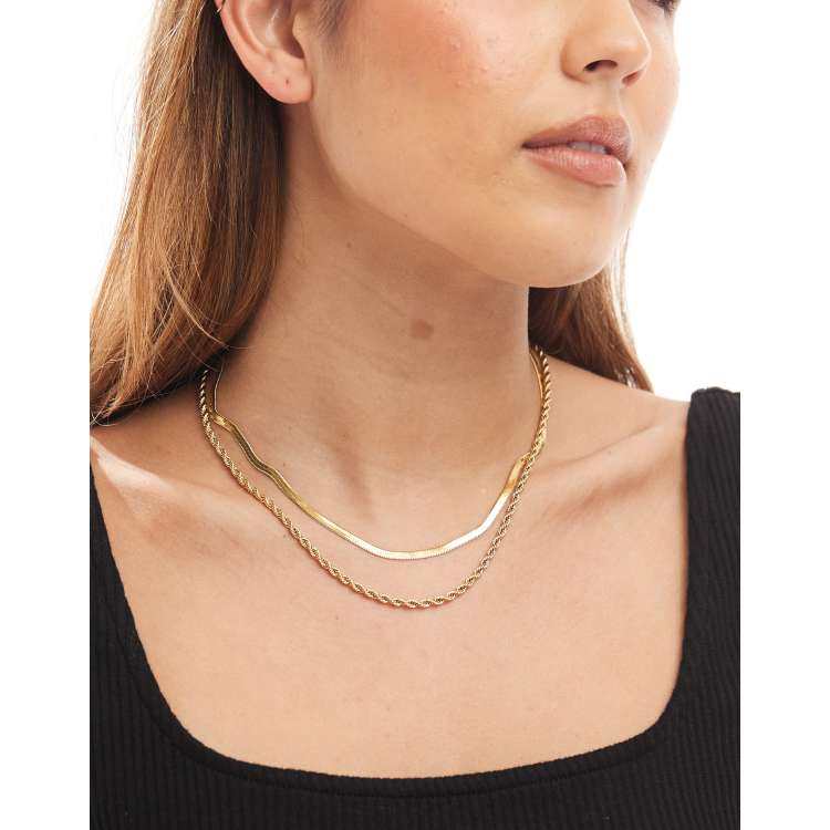 ASOS DESIGN Confezione da collane con catena a serpente e a