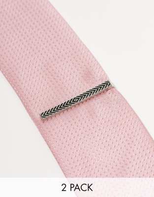 Fermacravatte Da Uomo Confezione Da 2 - Argento, Per Lavoro, Matrimoni E Occasioni Speciali - Foto 8