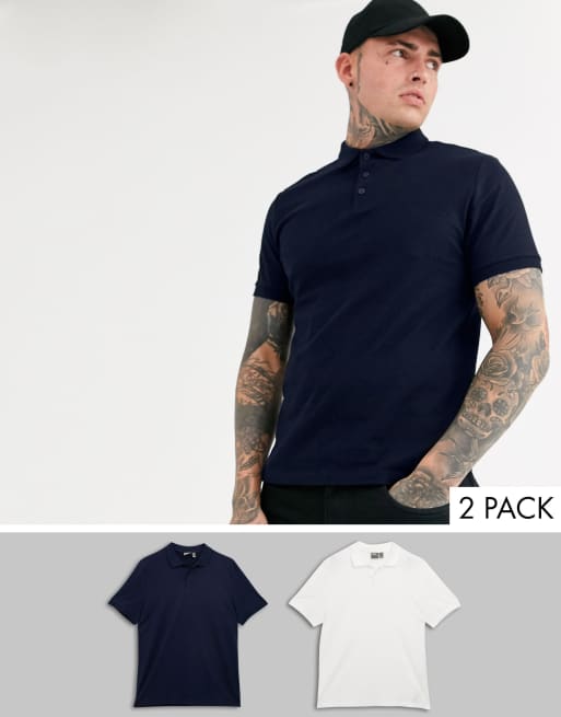 ASOS DESIGN - Confezione da 2 polo in jersey multicolore - MULTI