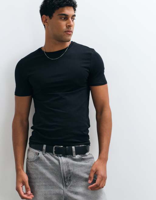 ASOS DESIGN - Confezione da 2 t-shirt basic attillate nere, 4 di 5