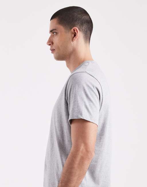 ASOS DESIGN - Confezione da 2 T-shirt basic girocollo kaki e grigio mélange , 4 di 5