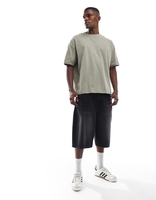 ASOS DESIGN - Confezione da 2 T-shirt basic oversize grigia e kaki , 4 di 4