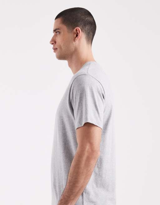 ASOS DESIGN - Confezione da 2 t-shirt basic regular fit blu navy e grigia , 4 di 5