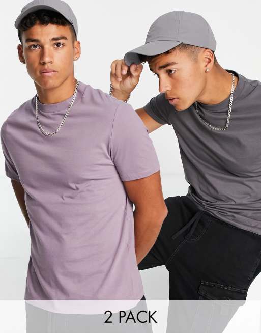 ASOS DESIGN - Confezione da 2 T-shirt girocollo multicolore - MULTI