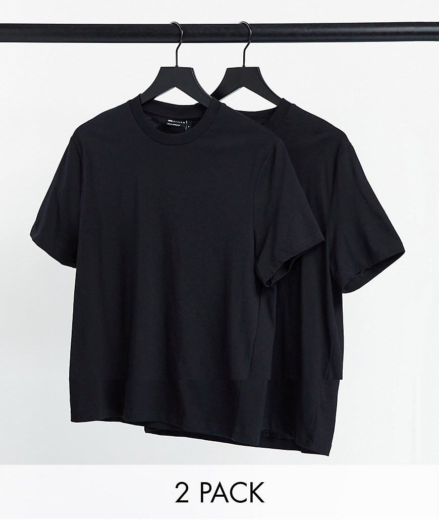 ASOS DESIGN - Confezione da 2 T-shirt organiche girocollo - Risparmia-Nero