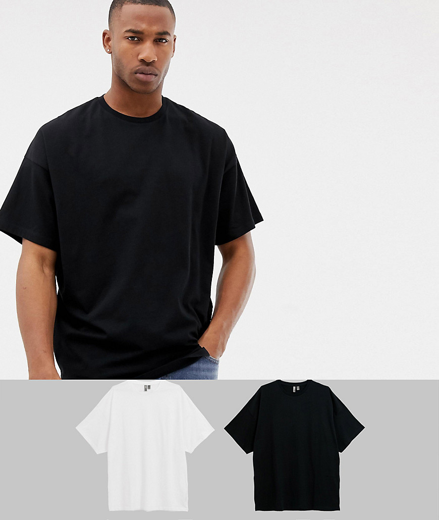 ASOS DESIGN - Confezione da 2 T-shirt oversize girocollo - Risparmia-Multicolore