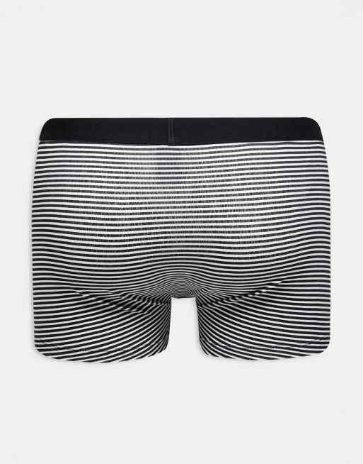 ASOS DESIGN - Confezione da 3 boxer aderenti in tonalità multiple con dettagli a righe, 2 di 4