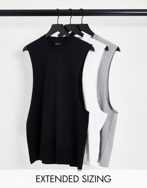 ASOS DESIGN - Confezione da 3 canotte comode multicolore