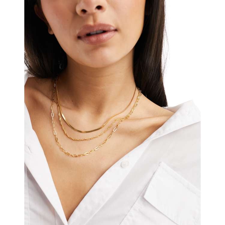Kalvica Set Di 3 Collane Donna Placcate Oro 14K, Multistrato Con Ciondoli Disco E Barretta, Lunghezze Regolabili, Ipoallergeniche, Regalo Per Compleanno E Anniversario