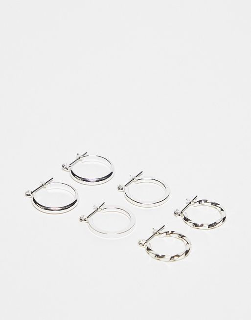 CerbeShops DESIGN - Confezione da  3 orecchini a cerchio argento da 20 mm