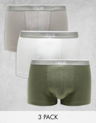 ASOS DESIGN - Confezione da 3 paia di boxer aderenti in tonalità multicolore con elastico in vita