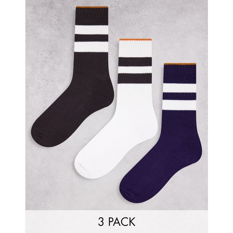 DESIGN - Confezione da 3 paia di calzini sportivi blu navy e bianco sporco