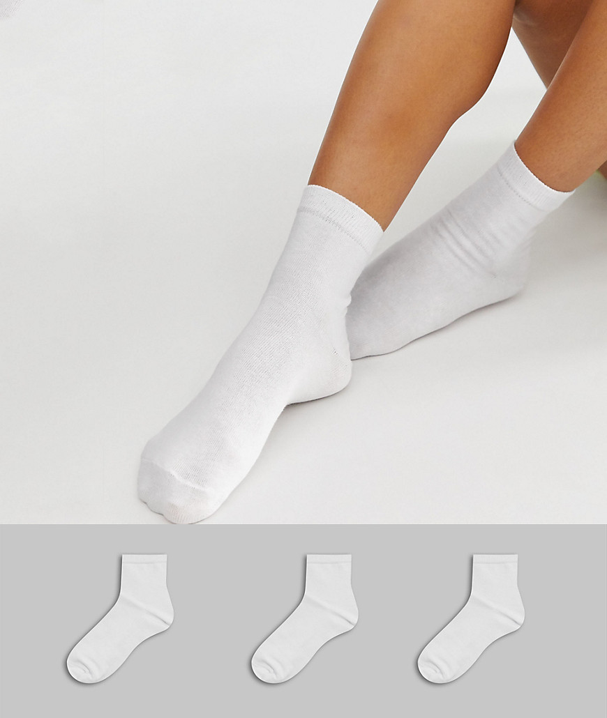ASOS DESIGN - Confezione da 3 paia di calzini-Bianco
