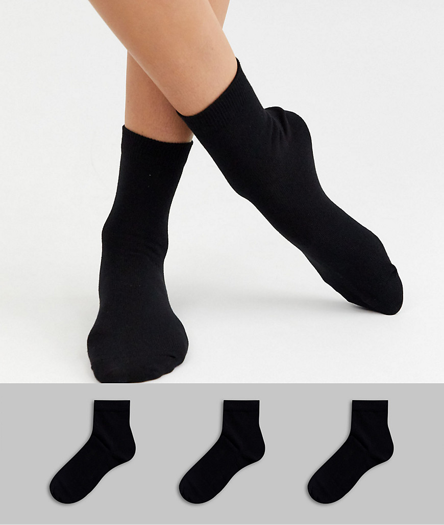 ASOS DESIGN - Confezione da 3 paia di calzini-Nero