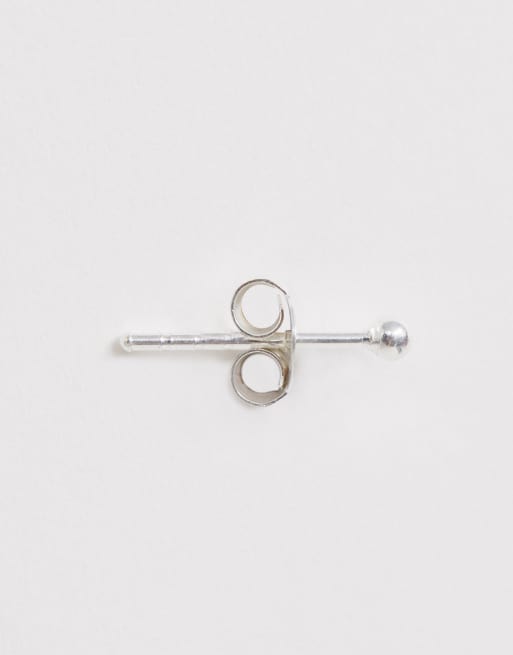 ASOS DESIGN - Confezione da 3 paia di orecchini a bottone in argento sterling a grandezze diverse, 4 di 4