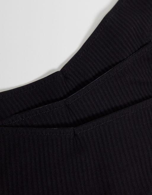 ASOS DESIGN - Confezione da 3 perizomi neri a coste, 4 di 4