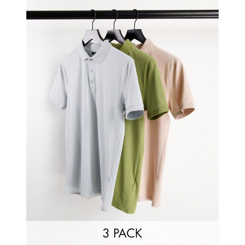 Polo KNNUN DESIGN - Confezione da 3 polo attillate in jersey organico