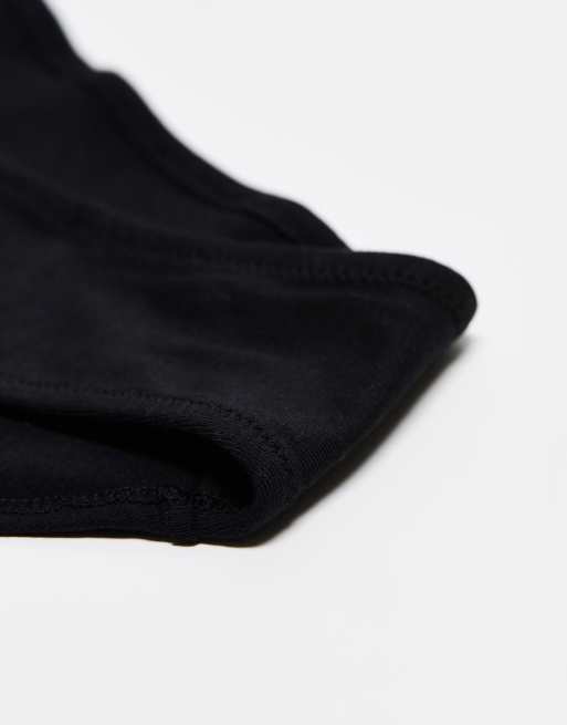 ASOS DESIGN - Confezione da 3 slip brasiliana a vita alta in cotone neri, 4 di 4