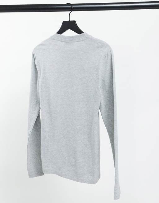 ASOS DESIGN - Confezione da 3 T-shirt a maniche lunghe attillate girocollo bianca, nera e grigio mélange, 2 di 4