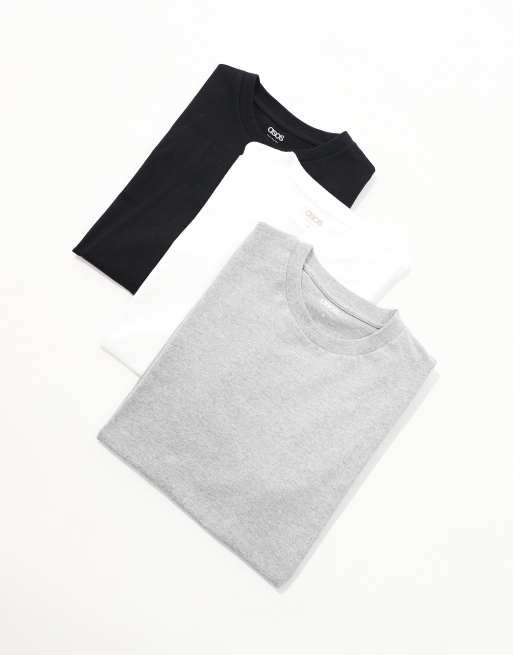ASOS DESIGN - Confezione da 3 T-shirt basic girocollo in colorazioni multiple