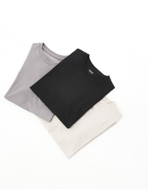 ASOS DESIGN - Confezione da 3 T-shirt basic girocollo in colorazioni multiple