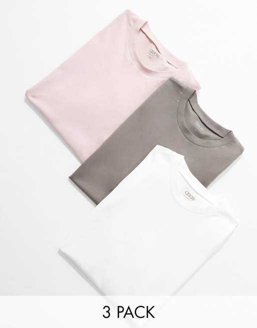 ASOS DESIGN - Confezione da 3 T-shirt girocollo in colorazioni multiple