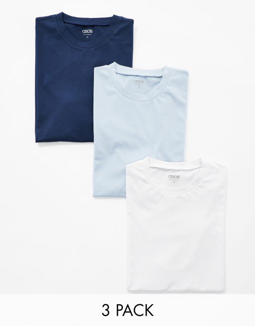 ASOS DESIGN - Confezione da 3 T-shirt girocollo in colorazioni multiple