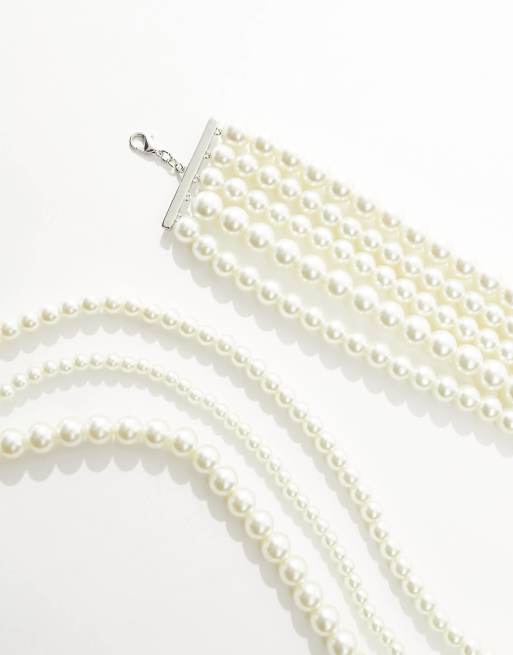 ASOS DESIGN - Confezione da 4 collane in edizione limitata con design a strati e perle in vetro, 2 di 4
