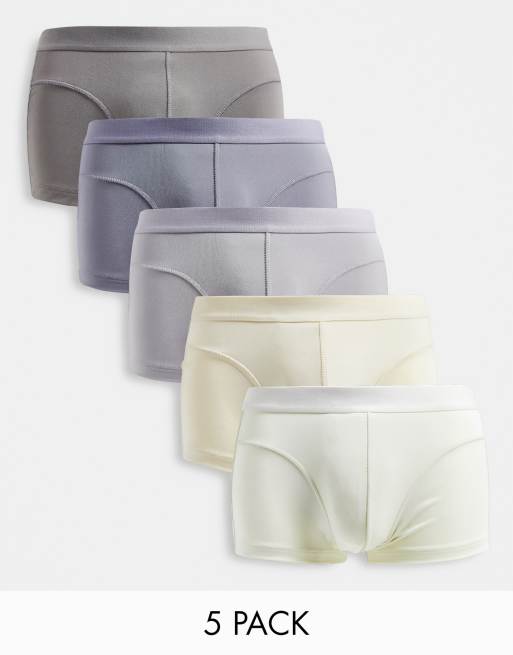 ASOS DESIGN - Confezione da 5 boxer aderenti taglio corto in microfibra