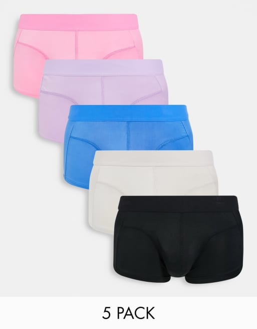 ASOS DESIGN - Confezione da 5 boxer aderenti taglio corto in microfibra