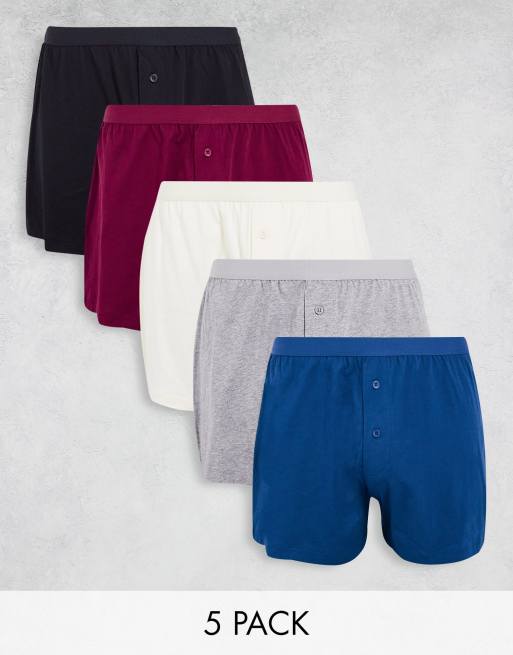 ASOS DESIGN - Confezione da 5 boxer in jersey
