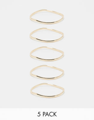 Set 3 Bracciali Rigidi Dorati Per Donna – Design Irregolare Minimalista, Aperti E Regolabili, Gioielli Punk
