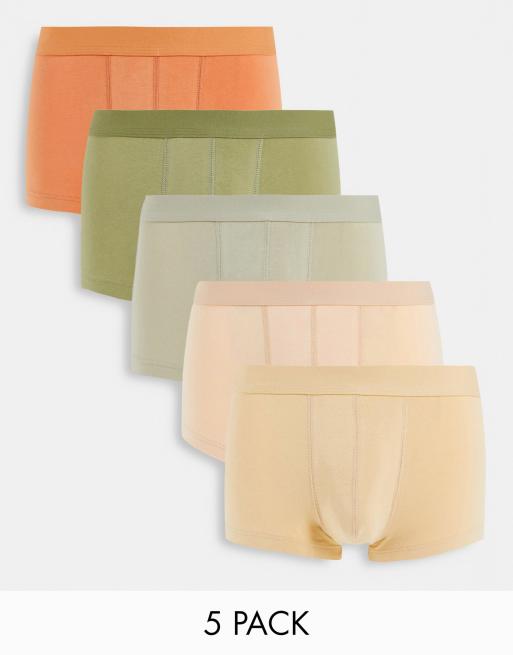 ASOS DESIGN - Confezione da 5 paia di boxer aderenti colori neutri