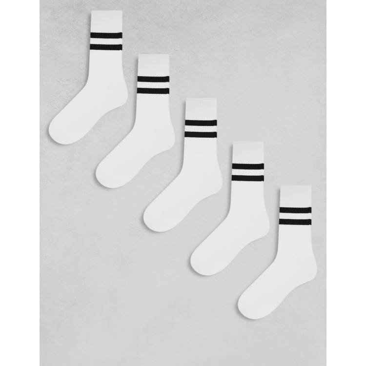 Vero Moda - Calzini Bianchi E Verdi A Coste Con Righe Sportive - Foto 2