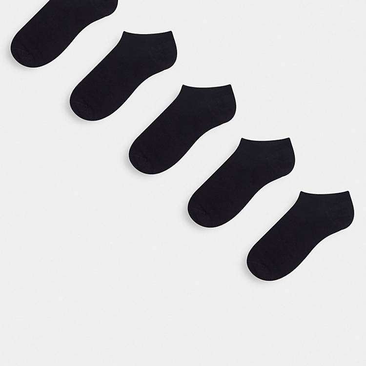 Asos Uomo Sport & Swimwear Abbigliamento sportivo Intimo sportivo Confezione da 5 paia di calzini sportivi neri e grigi 