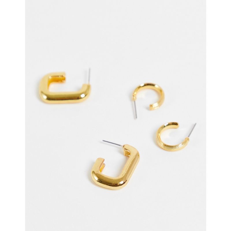  Confezioni multipack DESIGN - Confezione da 5 paia di orecchini a cerchio placcati oro 14 carati modello minimal zigrinato
