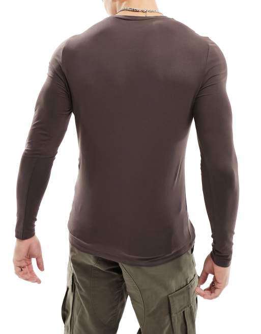 ASOS DESIGN - Confezione da 5 T-shirt attillate a maniche lunghe in colorazioni multiple, 4 di 4