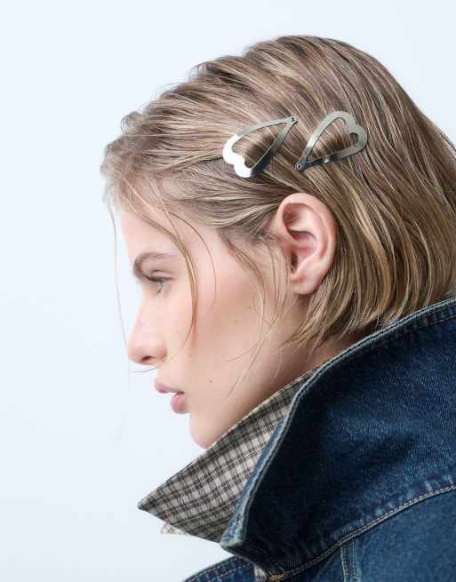 ASOS DESIGN - Confezione da 6fermagli a clip argentati a forma di cuore, 2 di 4