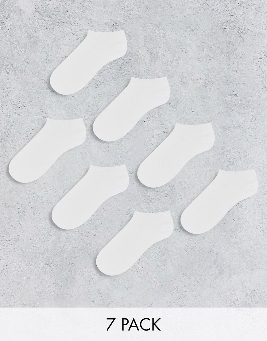 Confezione da 7 paia di fantasmini bianchi-Bianco - ASOS DESIGN calze donna Bianco
