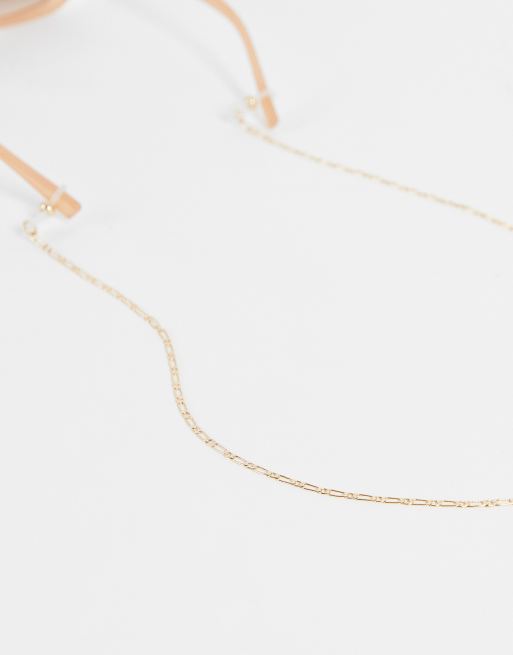 ASOS DESIGN - Confezione da due catenine per occhiali da sole con perle e color oro 