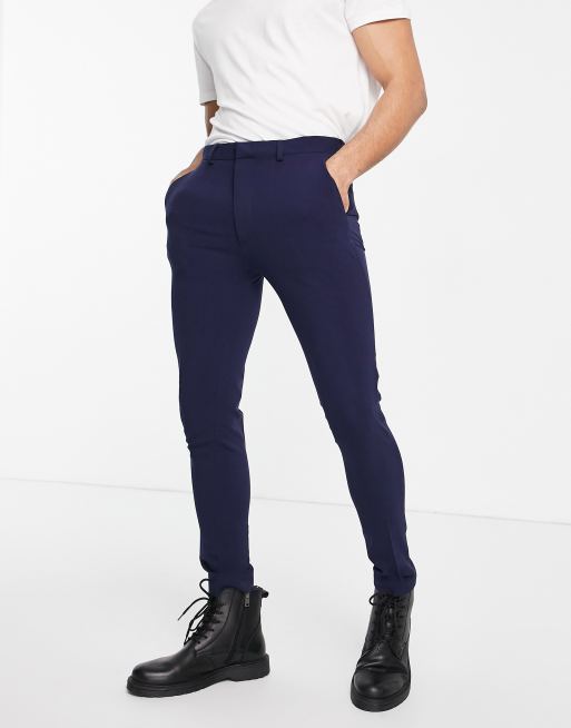 ASOS DESIGN - Confezione multipack di pantaloni eleganti super skinny nero e blu navy, 4 di 4