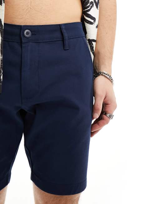 ASOS DESIGN - Confezione risparmio da 2 chino corti skinny color blu navy e grigio pietra, 2 di 5