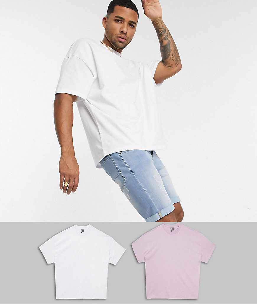 ASOS DESIGN - Confezione risparmio da 2 T-shirt oversize-Multicolore