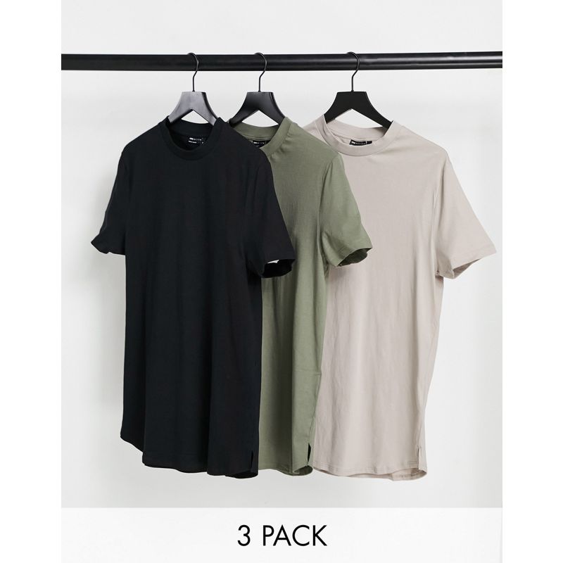 Confezioni multipack tN1jm DESIGN - Confezione risparmio da 3 T-Shirt taglio lungo con spacchi laterali