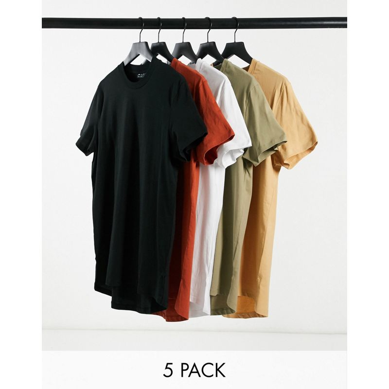 Confezioni multipack Uomo DESIGN - Confezione risparmio da 5 T-Shirt taglio lungo con spacchi laterali