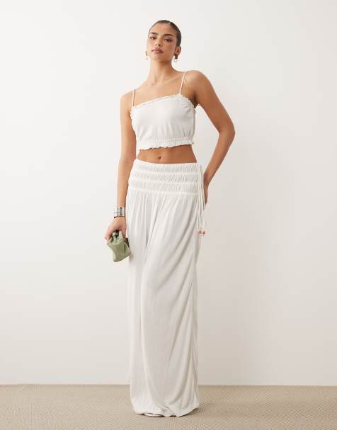 ASOS DESIGN - Conjunto blanco de tejido efecto rugoso - view 1