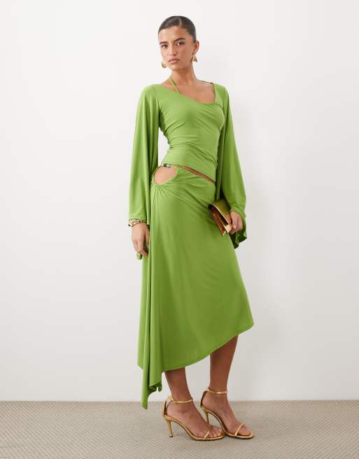 ASOS DESIGN - Conjunto verde de falda y top con cuentas, 3 de 3