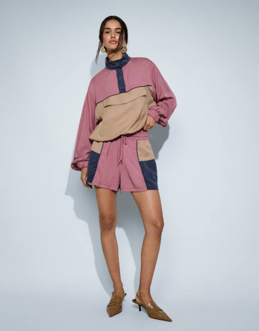 ASOS DESIGN conjunto corto color block de los 80 en multicolor, 1 de 7