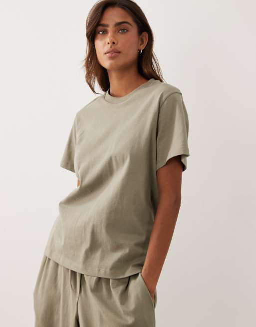 ASOS DESIGN - conjunto de camiseta de algodón en piedra, 3 de 4